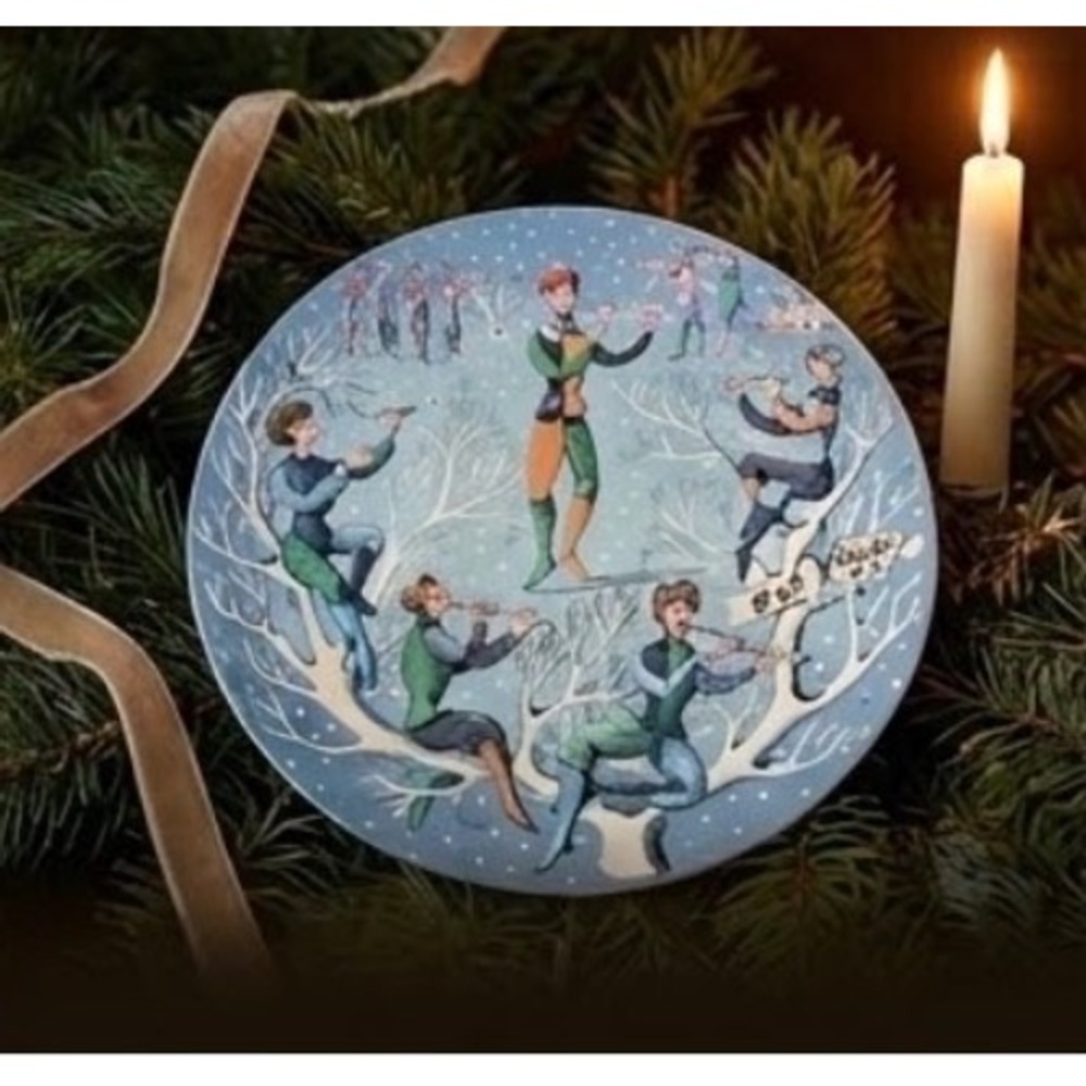 Haviland Limoges Eleven Pipers Piping 1980 Noel Christmas Plate Remy Hetreau Box